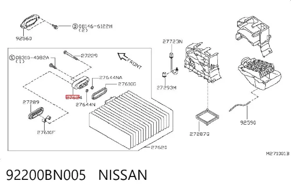 Válvula TRV del aire acondicionado 92200BN005 Nissan/Infiniti