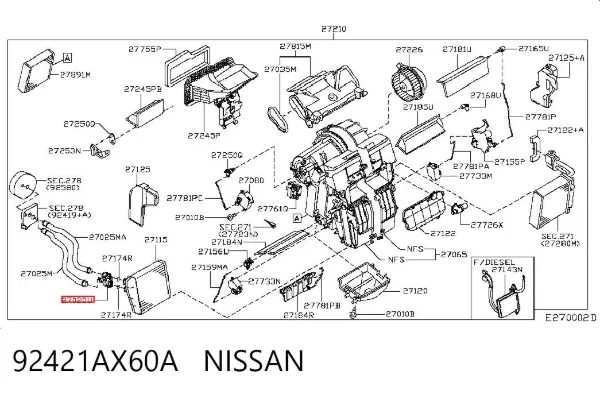  92421AX60A Nissan/Infiniti