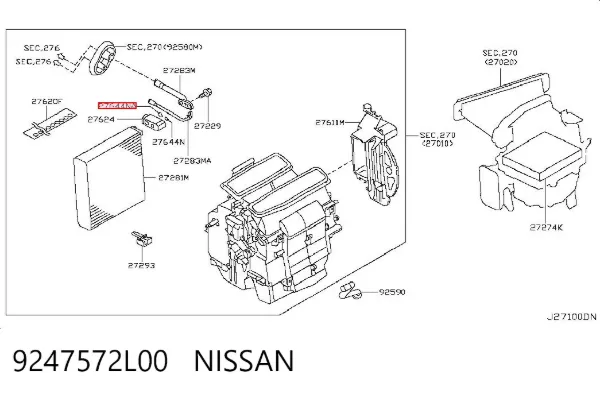 Junta de brida del sistema de refrigeración 9247572L00 Nissan/Infiniti