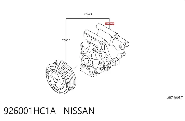 Compresor de aire acondicionado 926001HC1A Nissan/Infiniti