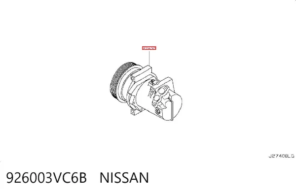 Compresor de aire acondicionado 926003VC6B Nissan/Infiniti