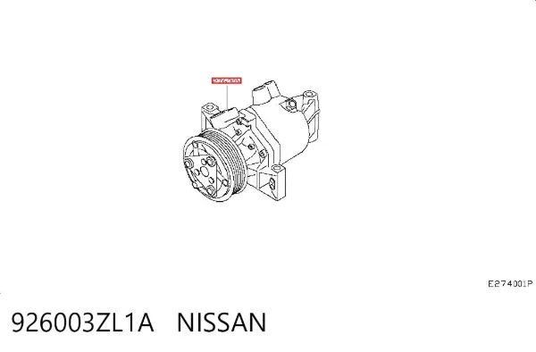 Compresor de aire acondicionado 926003ZL1A Nissan/Infiniti