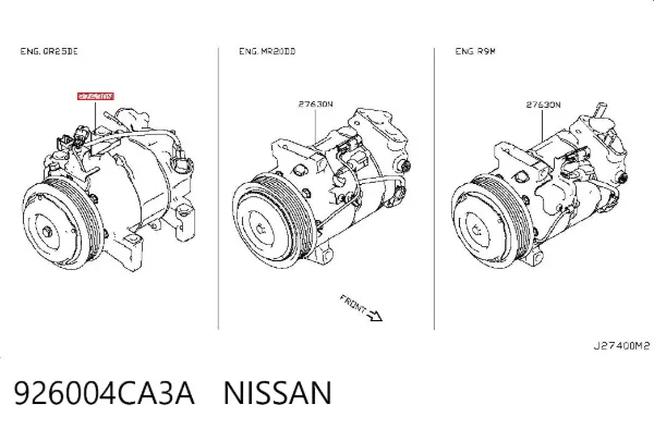 Compresor de aire acondicionado 926004CA3A Nissan/Infiniti