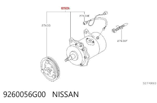 Compresor de aire acondicionado 9260056G00 Nissan/Infiniti