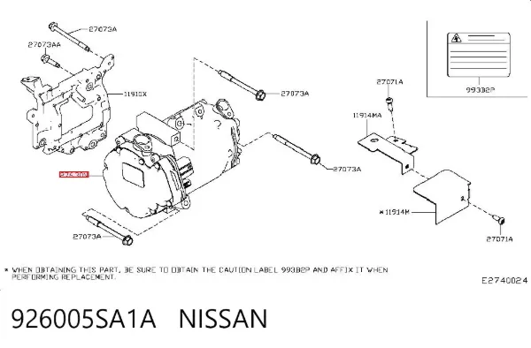 Compresor de aire acondicionado 926005SA1A Nissan/Infiniti