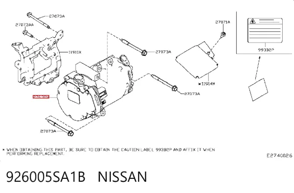 Compresor de aire acondicionado 926005SA1B Nissan/Infiniti