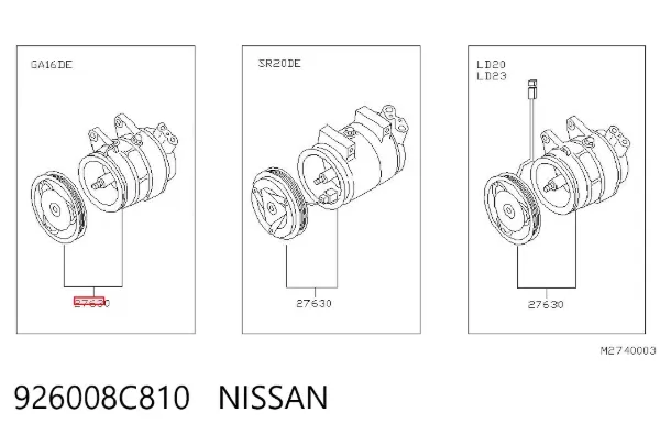 Compresor de aire acondicionado 926008C810 Nissan/Infiniti