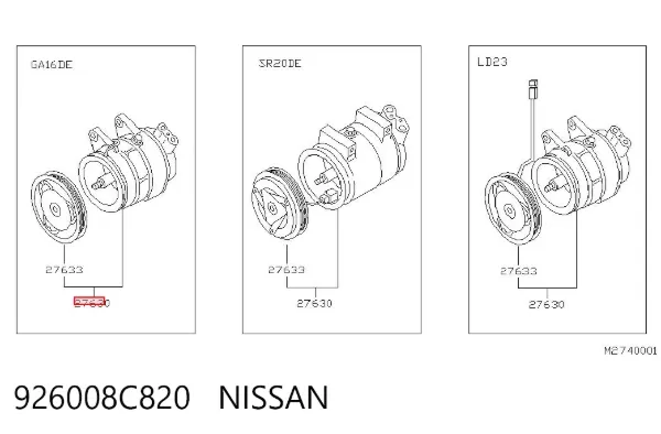 Compresor de aire acondicionado 926008C820 Nissan/Infiniti