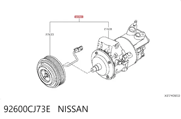 Compresor de aire acondicionado 92600CJ73E Nissan/Infiniti