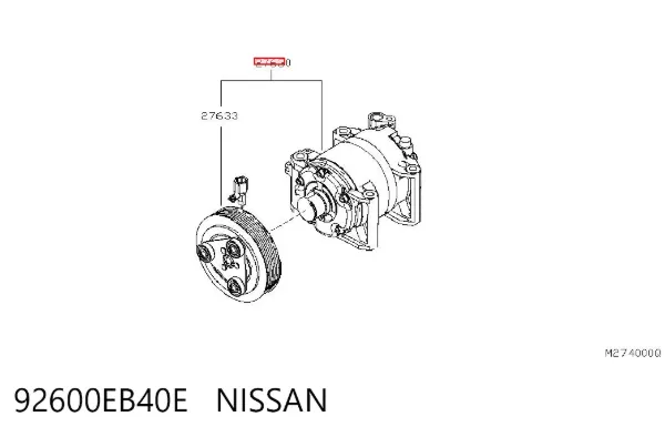 Compresor de aire acondicionado 92600EB40E Nissan/Infiniti