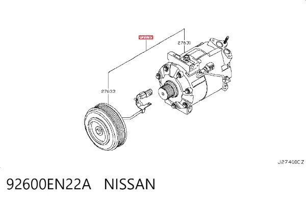 Compresor de aire acondicionado 92600EN22A Nissan/Infiniti