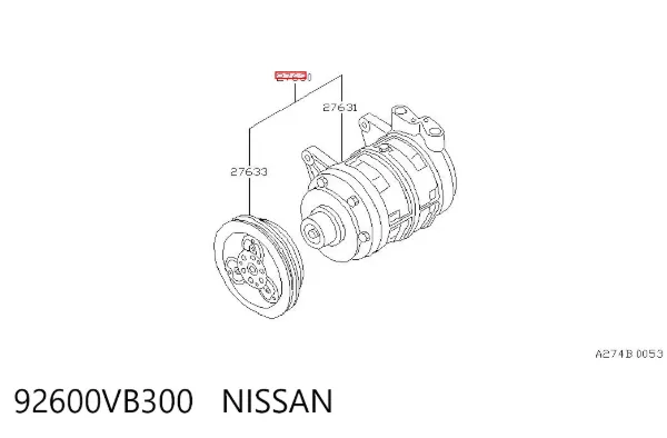 Compresor de aire acondicionado 92600VB300 Nissan/Infiniti