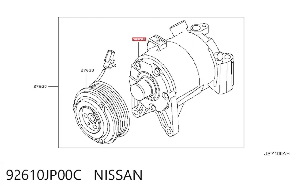 Compresor de aire acondicionado 92610JP00C Nissan/Infiniti