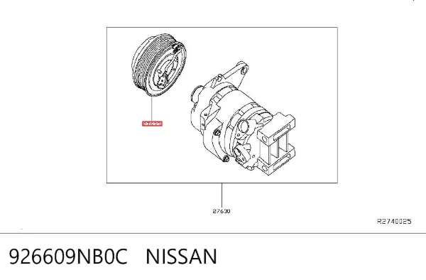 Compresor de aire acondicionado 926609NB0C Nissan/Infiniti