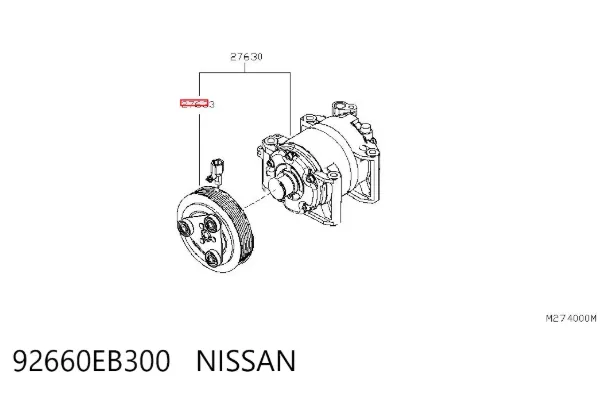 Acoplamiento magnético, compresor del aire acondicionado  92660EB300 Nissan/Infiniti