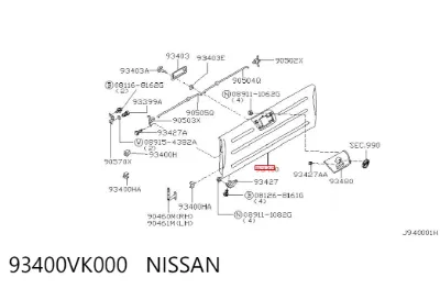 Puerta trasera NISSAN 93400VK000