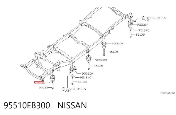 Cojín de bastidor 95510EB300 Nissan/Infiniti