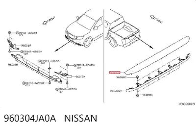 Alerón de puerta trasera NISSAN 960304JA0A
