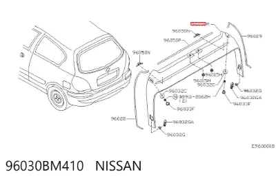 Alerón de puerta trasera NISSAN 96030BM410