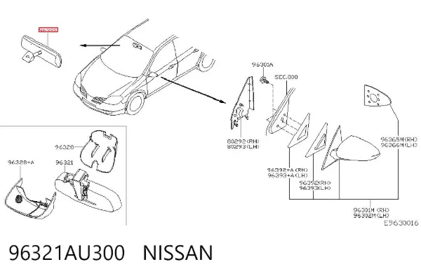 Espejo interior 96321AU300 Nissan/Infiniti