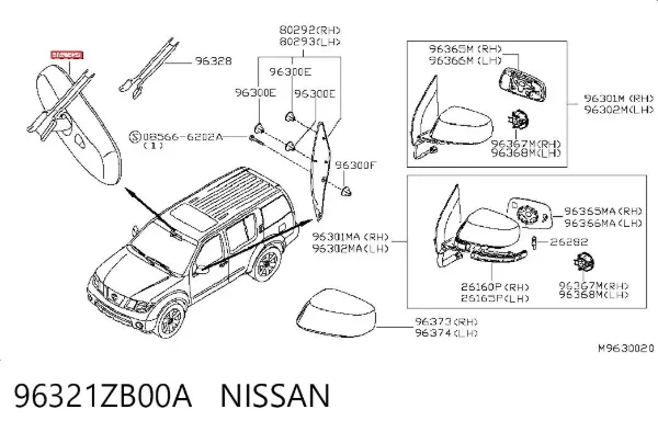 Espejo interior 96321ZB00A Nissan/Infiniti