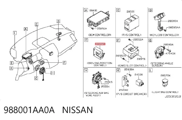  988001AA0A Nissan/Infiniti