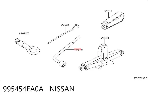Llave de cruceta 995454EA0A Nissan/Infiniti