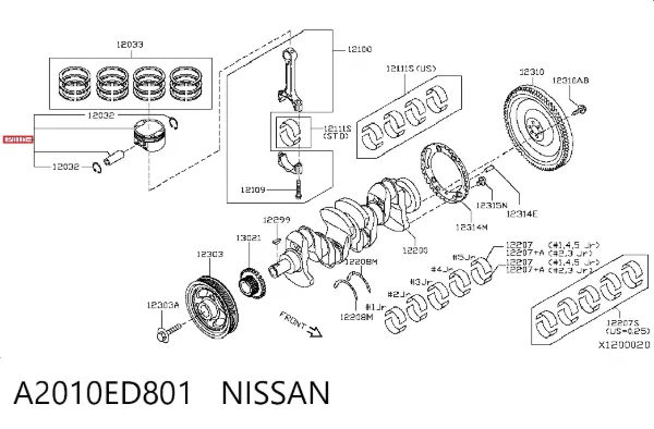 Pistón A2010ED801 Nissan/Infiniti