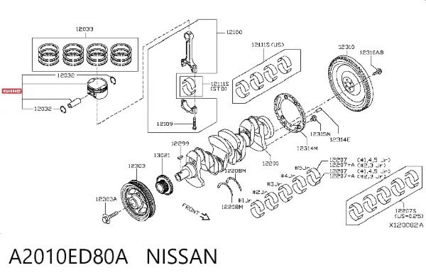 Pistón A2010ED80A Nissan/Infiniti