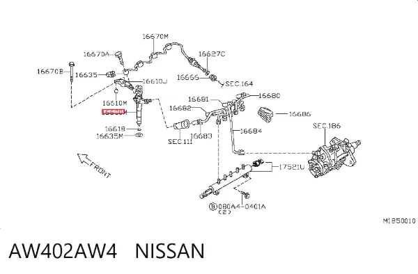 Inyector AW402AW4 Nissan/Infiniti