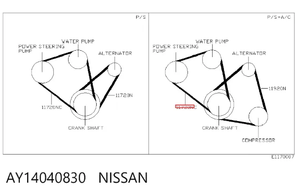 Correa de alternador AY14040830 Nissan/Infiniti