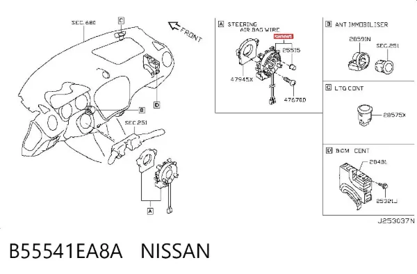 Anillo AIRBAG B55541EA8A Nissan/Infiniti