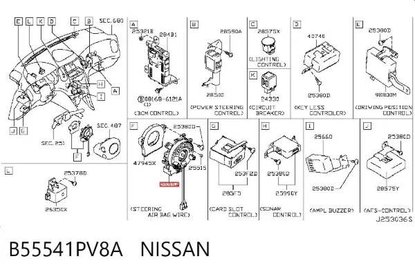 Anillo AIRBAG B55541PV8A Nissan/Infiniti