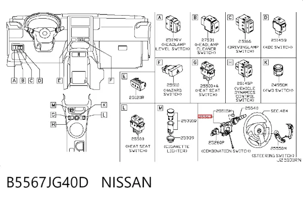 Anillo AIRBAG B5567JG40D Nissan/Infiniti