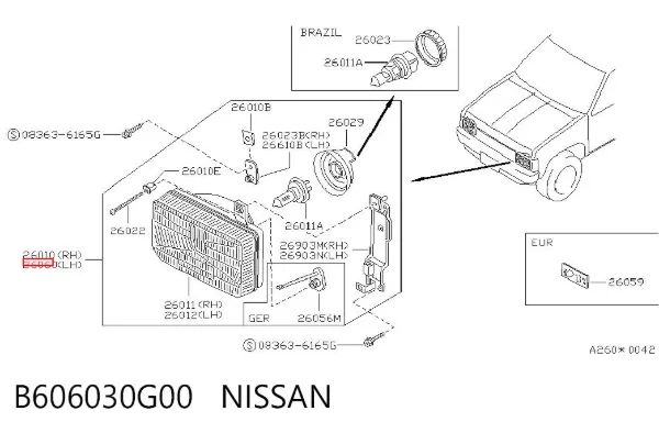 Faro izquierdo B606030G00 Nissan/Infiniti