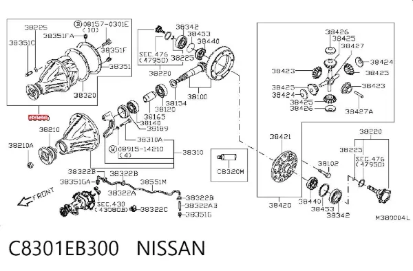 Grupo trasero C8301EB300 Nissan/Infiniti
