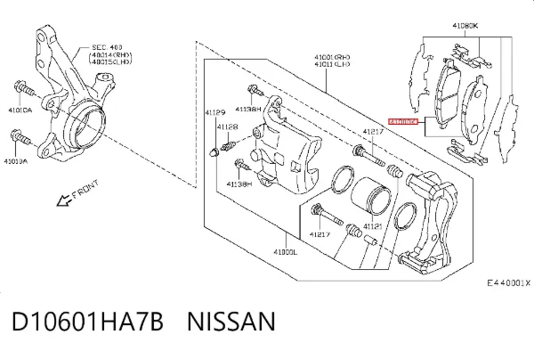 Pastillas de freno D10601HA7B Nissan/Infiniti