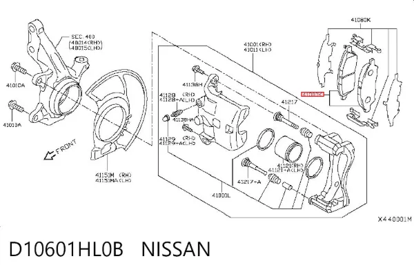 Pastillas de freno D10601HL0B Nissan/Infiniti
