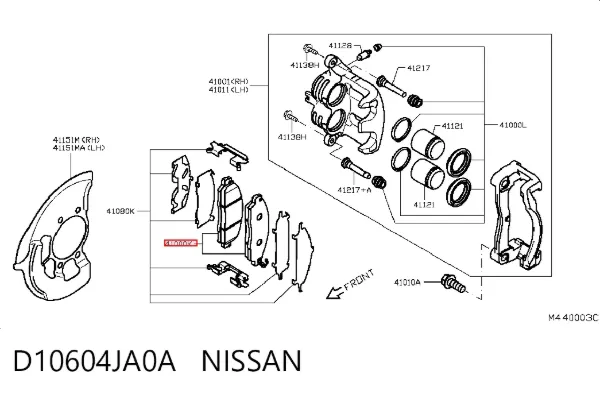 Pastillas de freno D10604JA0A Nissan/Infiniti