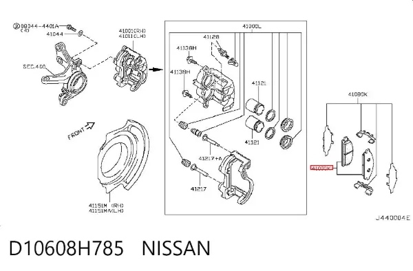 Pastillas de freno D10608H785 Nissan/Infiniti