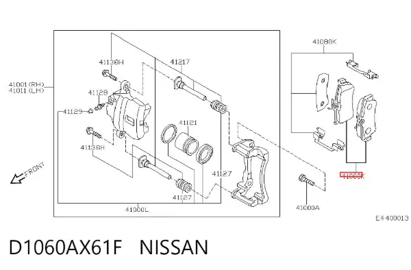 Pastillas de freno D1060AX61F Nissan/Infiniti