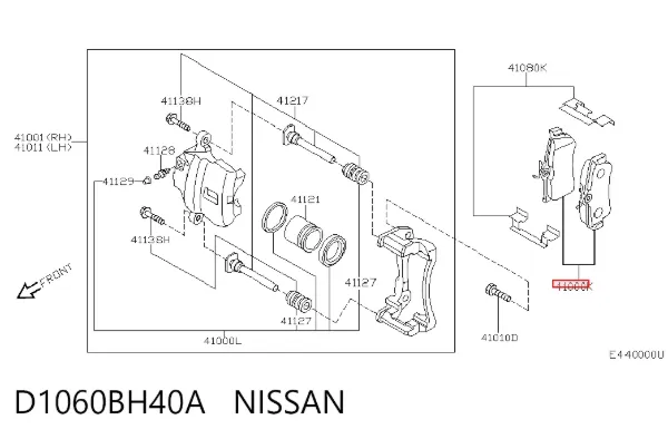Pastillas de freno D1060BH40A Nissan/Infiniti