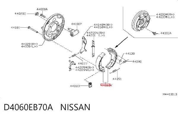Zapatas de freno D4060EB70A Nissan/Infiniti