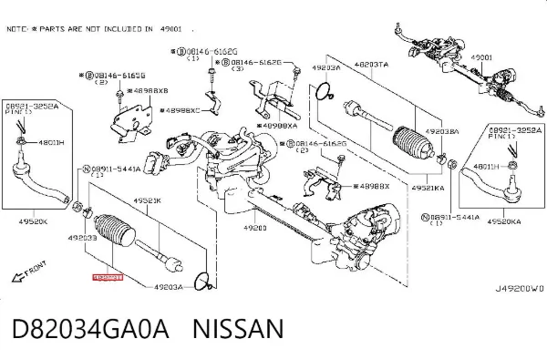Fuelle dirección D82034GA0A Nissan/Infiniti