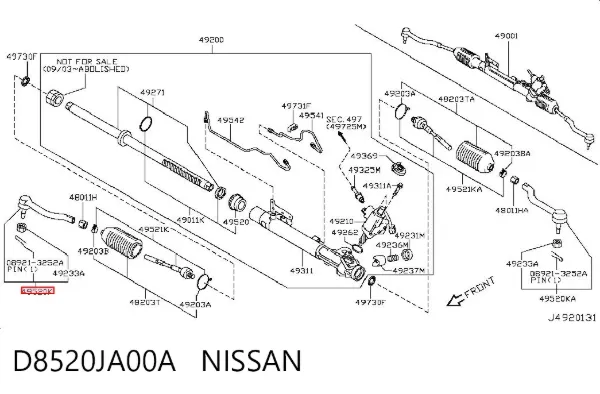 Rótula barra de dirección D8520JA00A Nissan/Infiniti