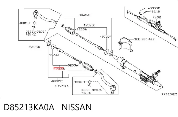 Barra de acoplamiento D85213KA0A Nissan/Infiniti