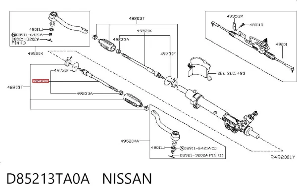 Barra de acoplamiento D85213TA0A Nissan/Infiniti
