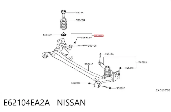 Amortiguador trasero E62104EA2A Nissan/Infiniti