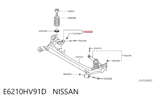 Amortiguador trasero E6210HV91D Nissan/Infiniti