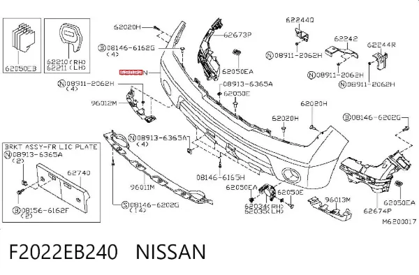 Paragolpes F2022EB240 Nissan/Infiniti